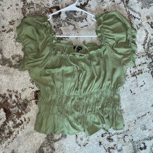 Green Short Sleeve Top